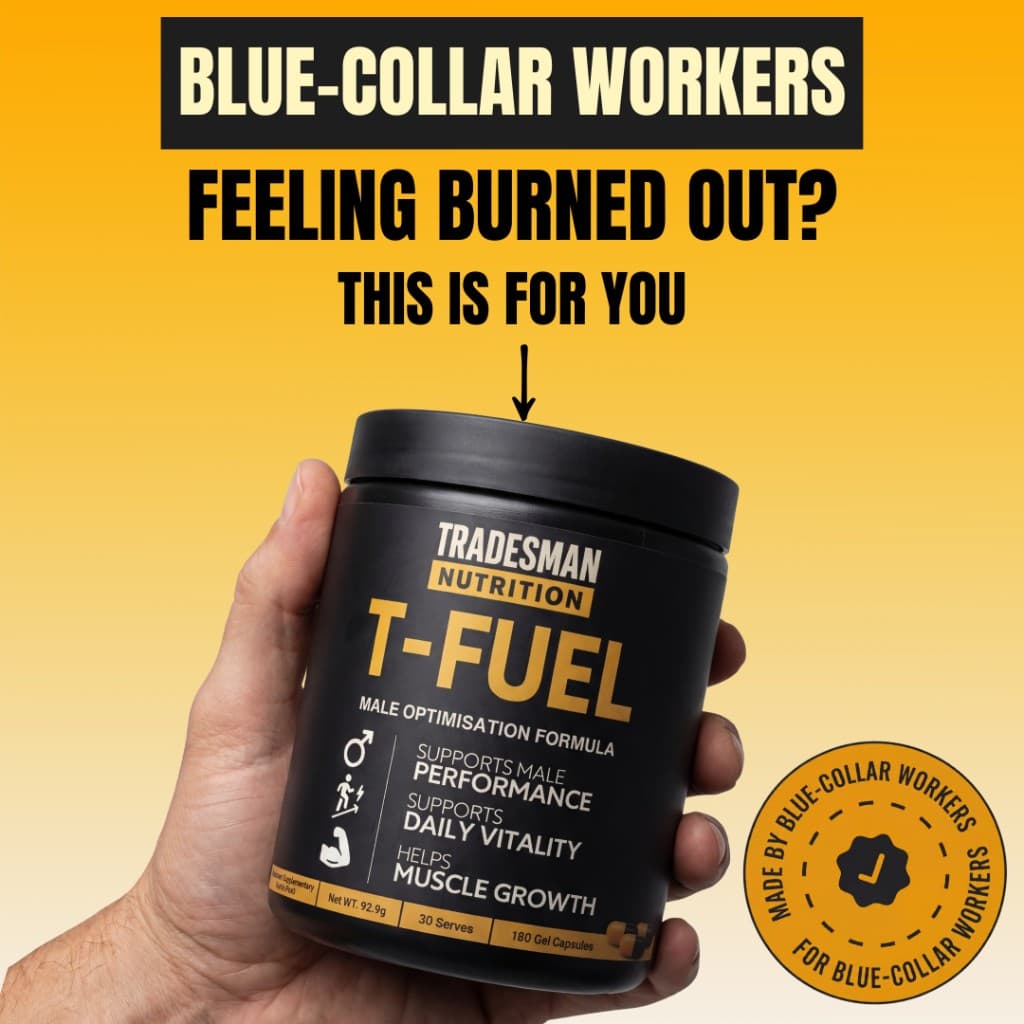 Supplement image ad with bold headline and product hero shot