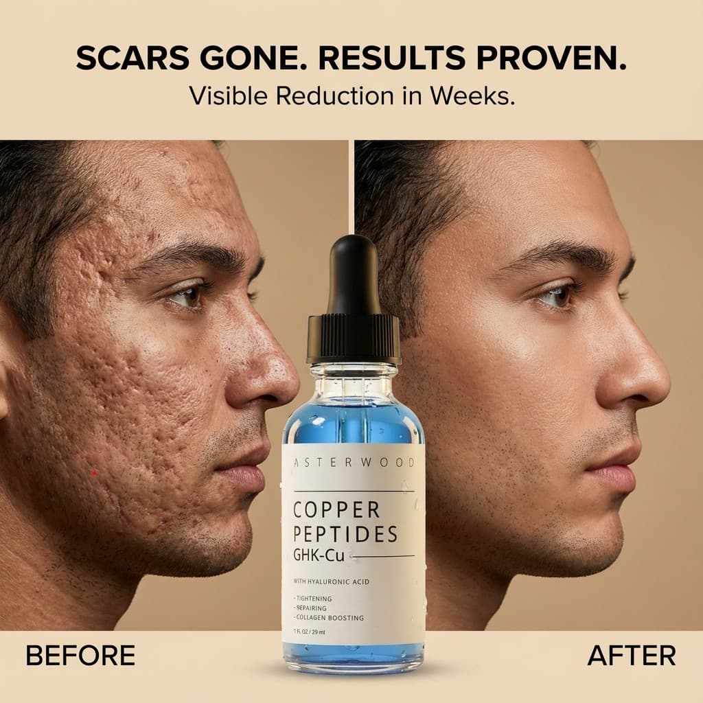 Skincare before and after transformation ad