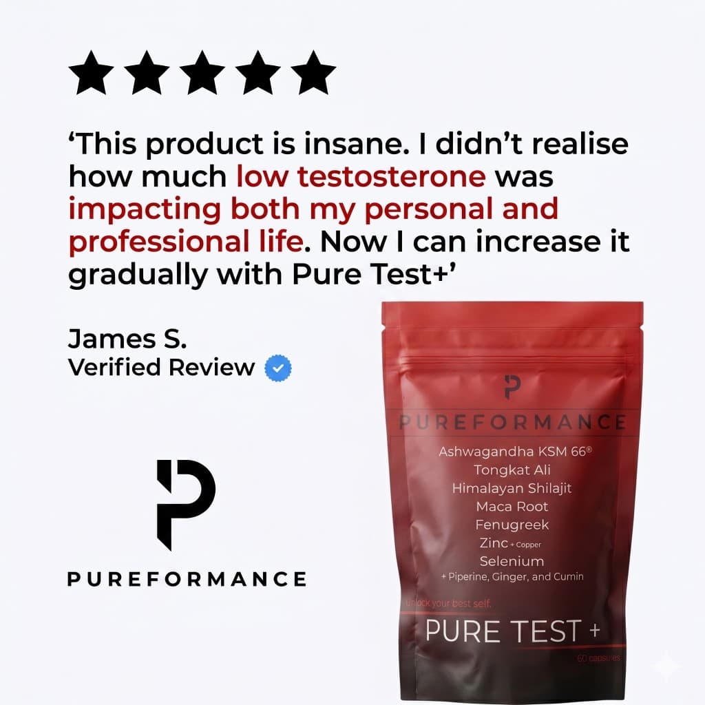 Pureformance Pure Test+ verified customer testimonial ad